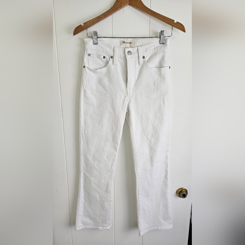 Madewell Cali Demi-Boot Jeans in Pure White Size 26 - Picture 3 of 9